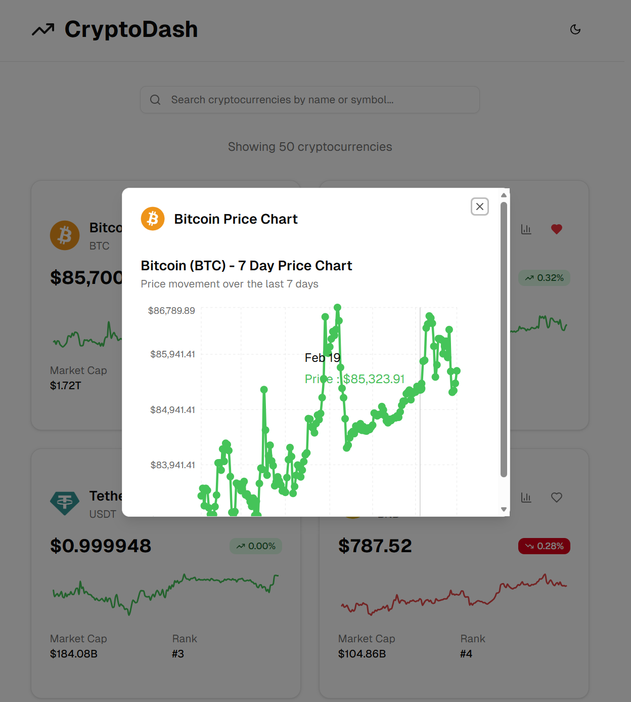 CryptoDashboard — Ir para imagem 4