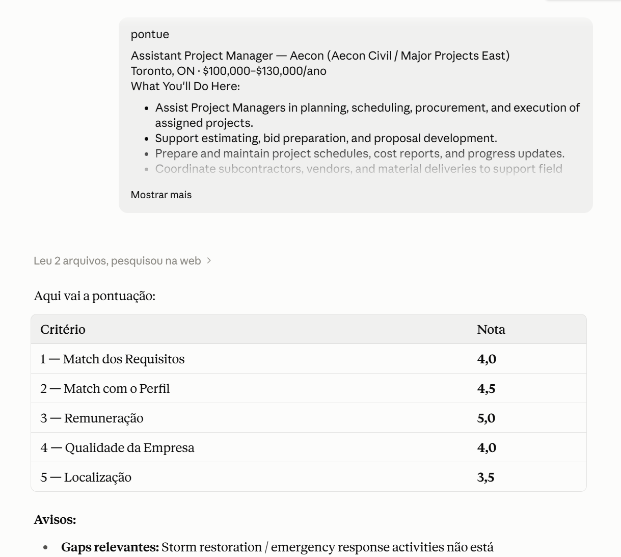 Job Scoring AI — Ir para imagem 4