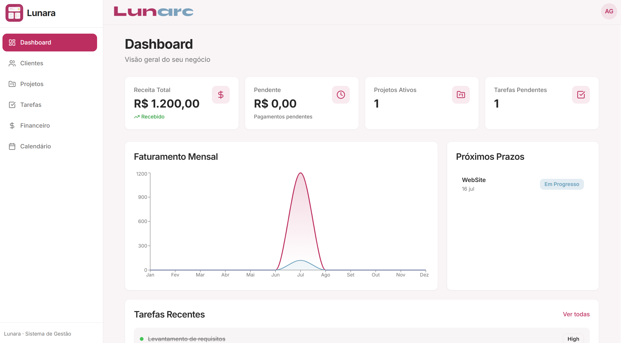 Lunara - Freelancer Management App